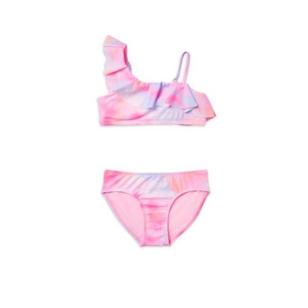 Girls XL 16/18 size 2 Piece Ruffle Shoulder Tie Dye Bikini Swimsuit G17